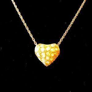 Roman vintage Pave Crystal Necklace gold plated